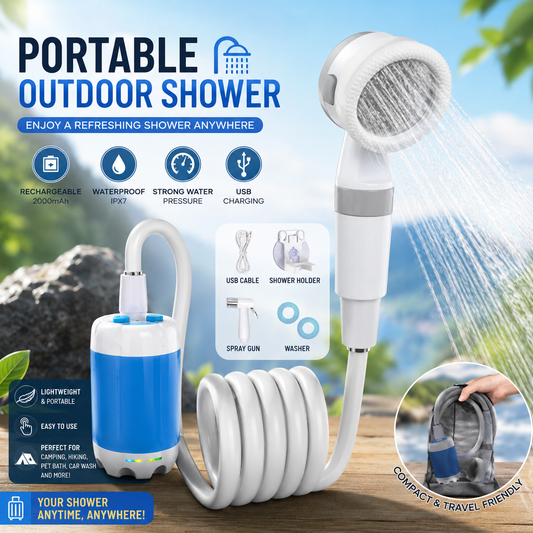 Waterproof Electric Camping Shower✨️Outdoor Electric Shower Kit🏞