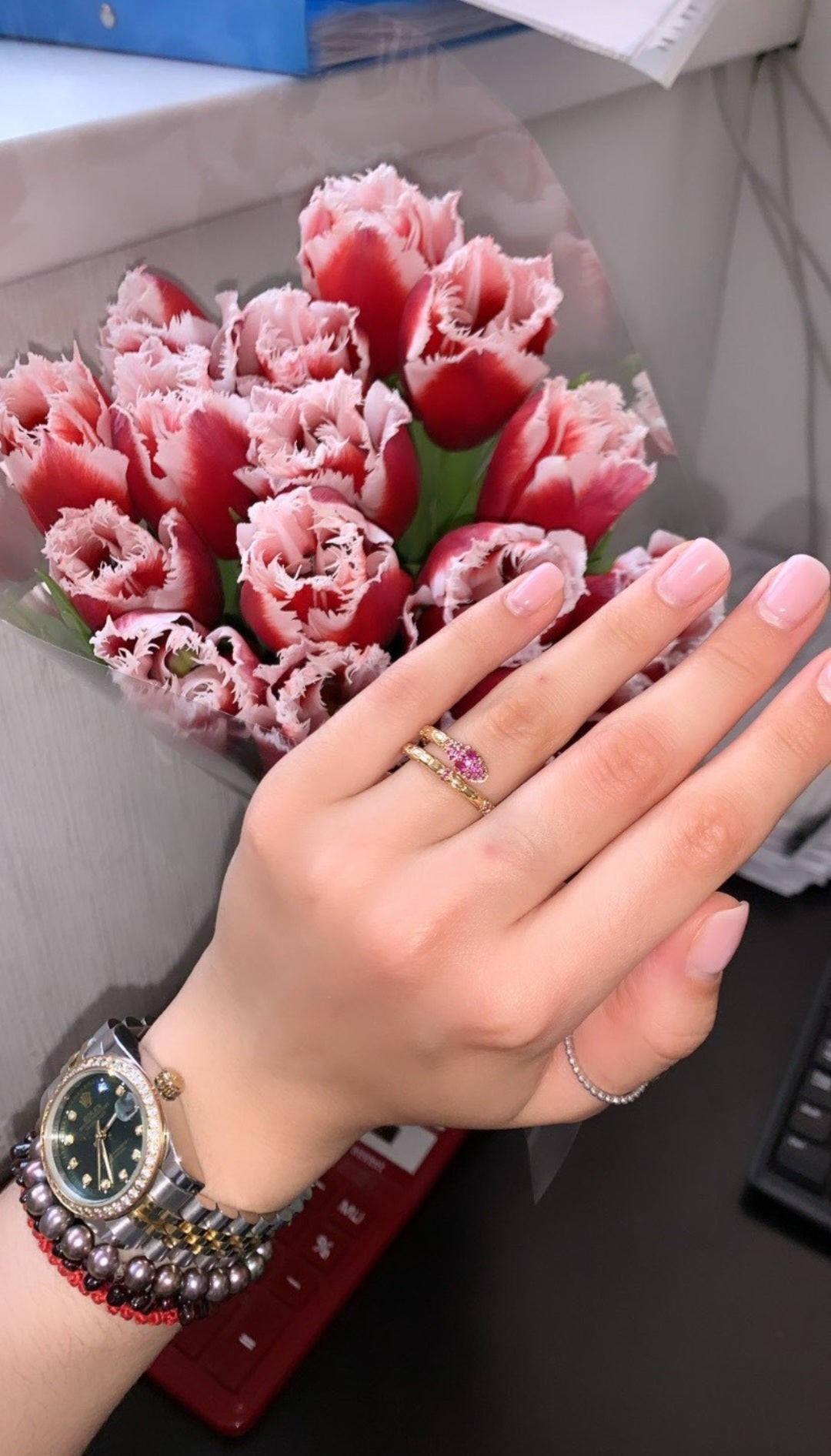 Gold Snake Ring for Women – CZ Crystal Adjustable Ring 💎Jewelry Gift🎁